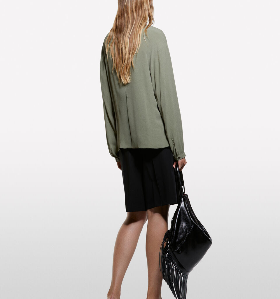 Blusa over fit verde militare - bluse da donna - Verde Militare | Sisley image number 2